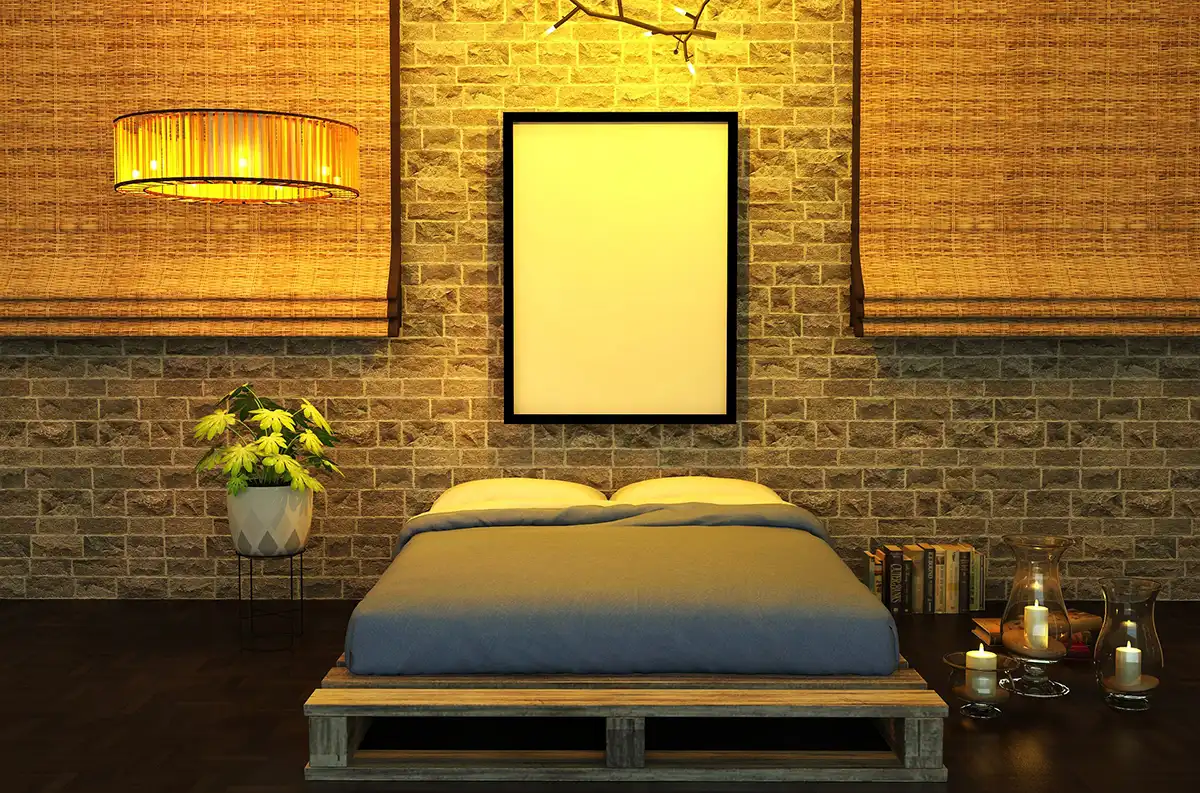 Industrial style bedroom design