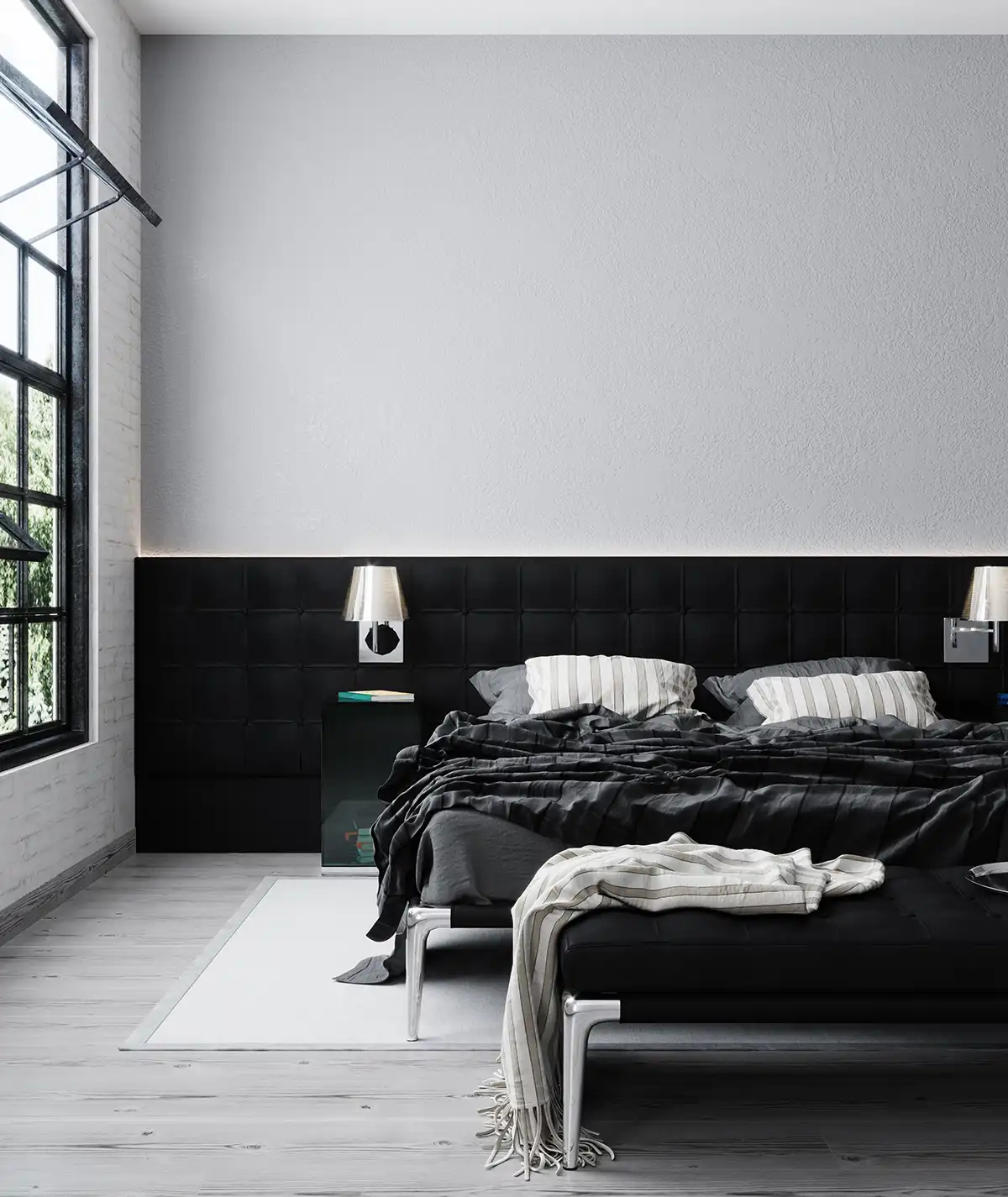 Black and white Bedroom