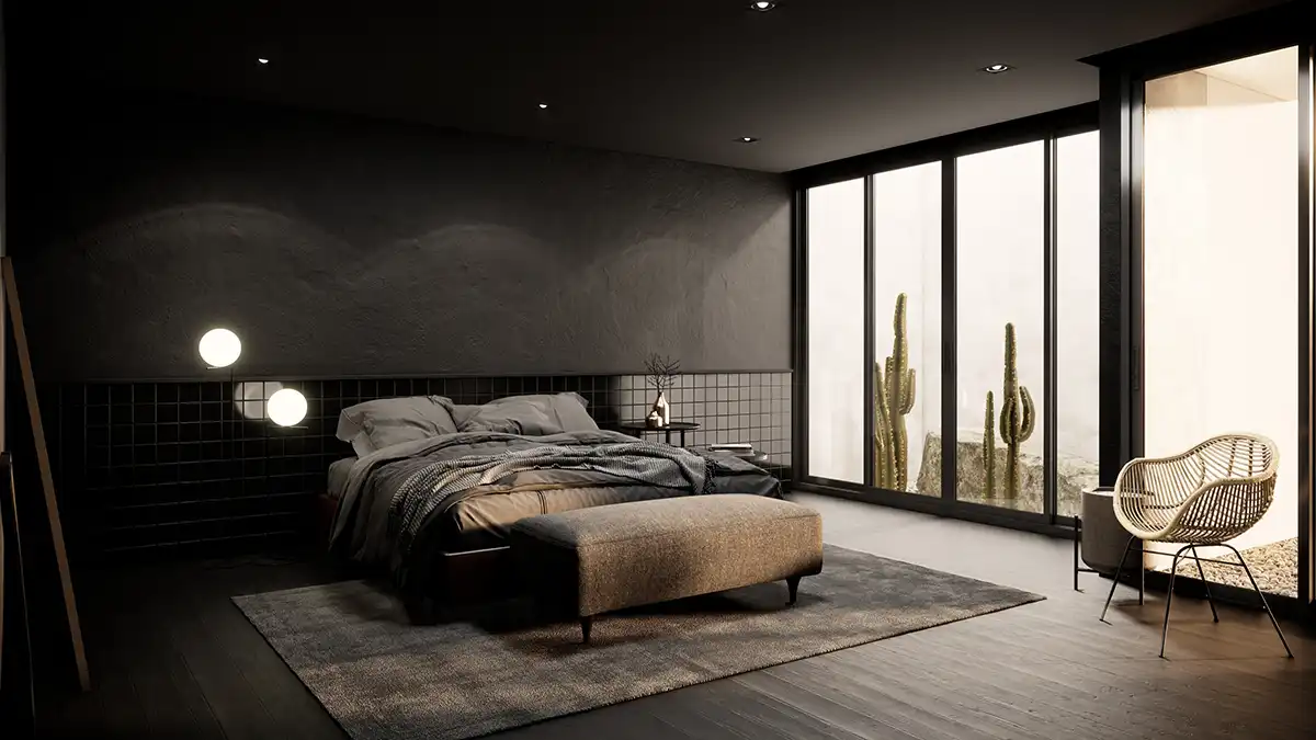 Black and white Bedroom