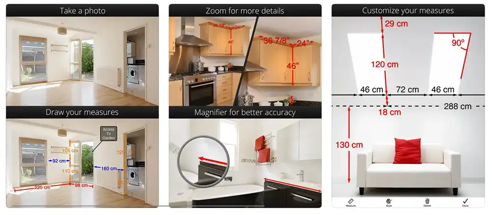 Photo Measures software for room design