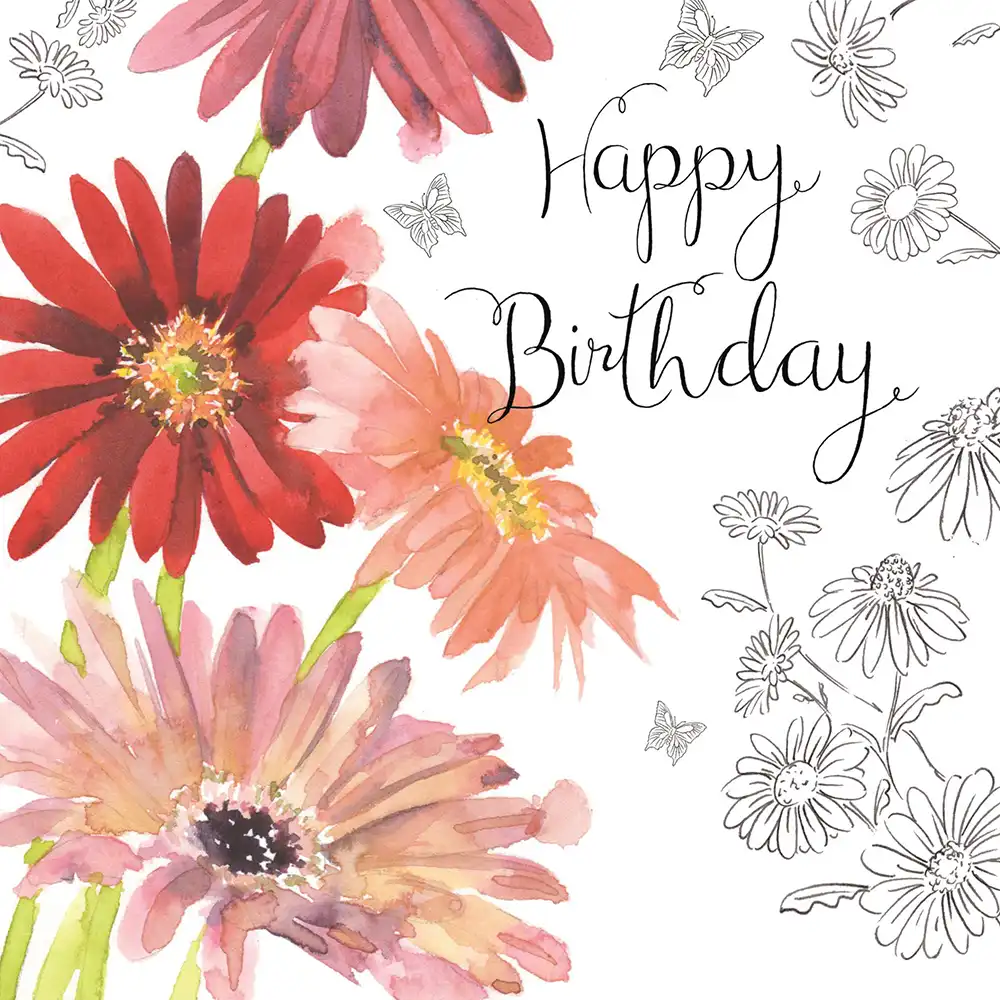 Birthday cards for a woman with flowers